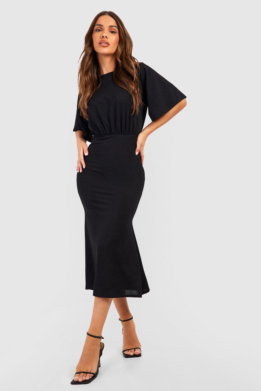 Fishtail Rouched Midaxi Dress