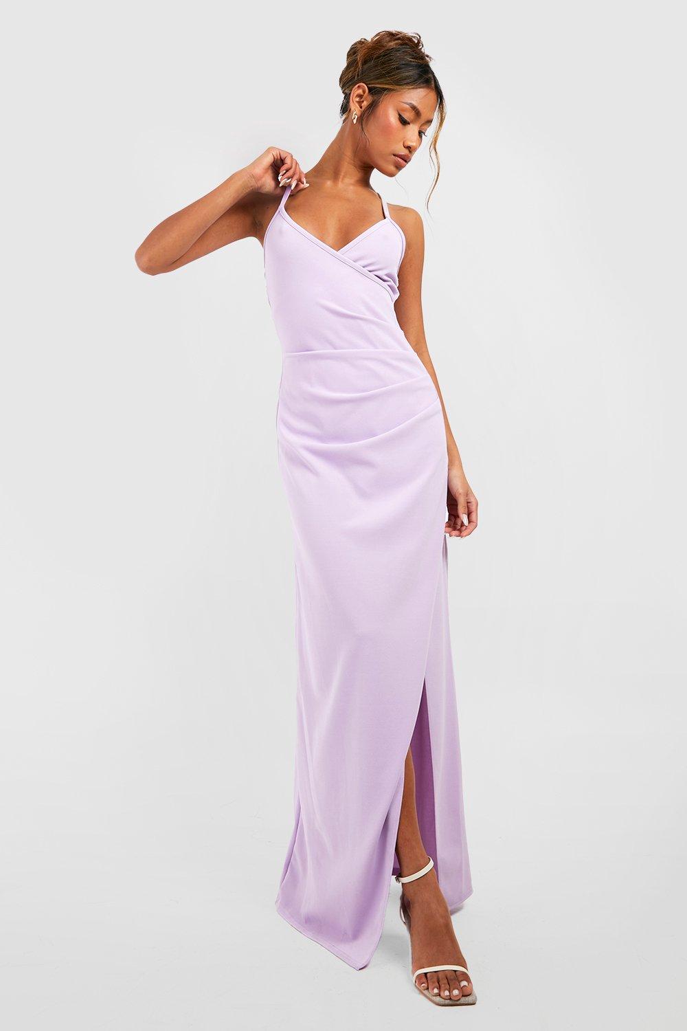 Strappy Wrap Rouched Maxi Dress