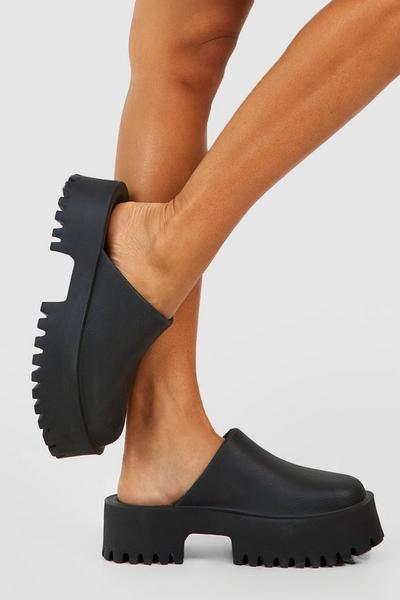 Platform Cleated Sole Clogs