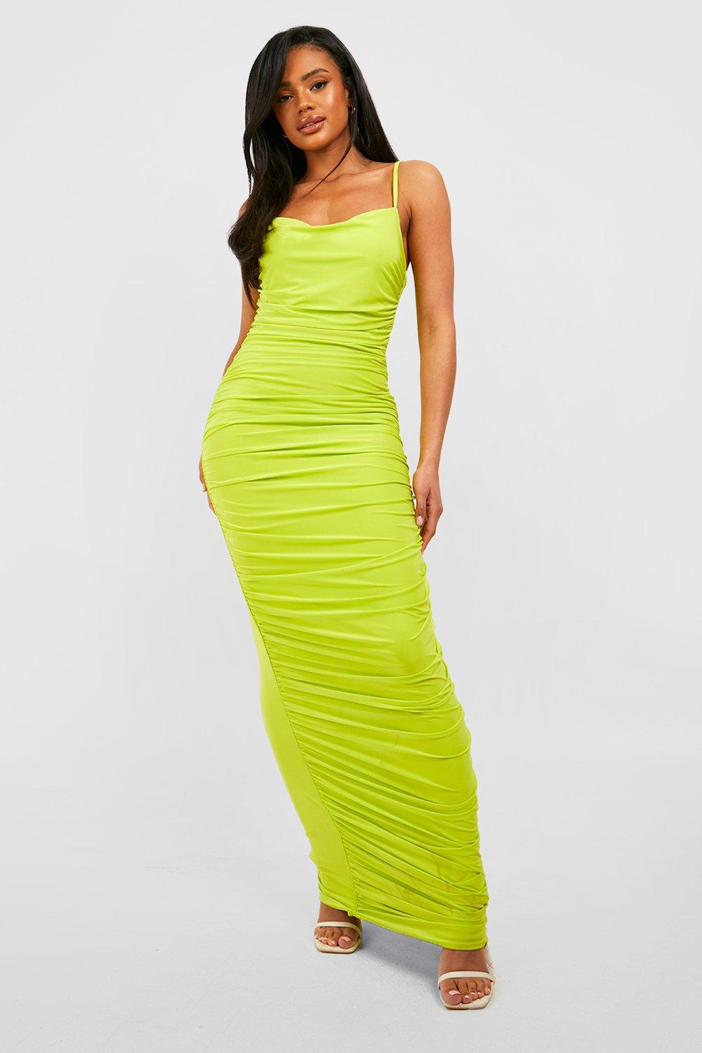 Premium Double Slinky Ruched Maxi Dress