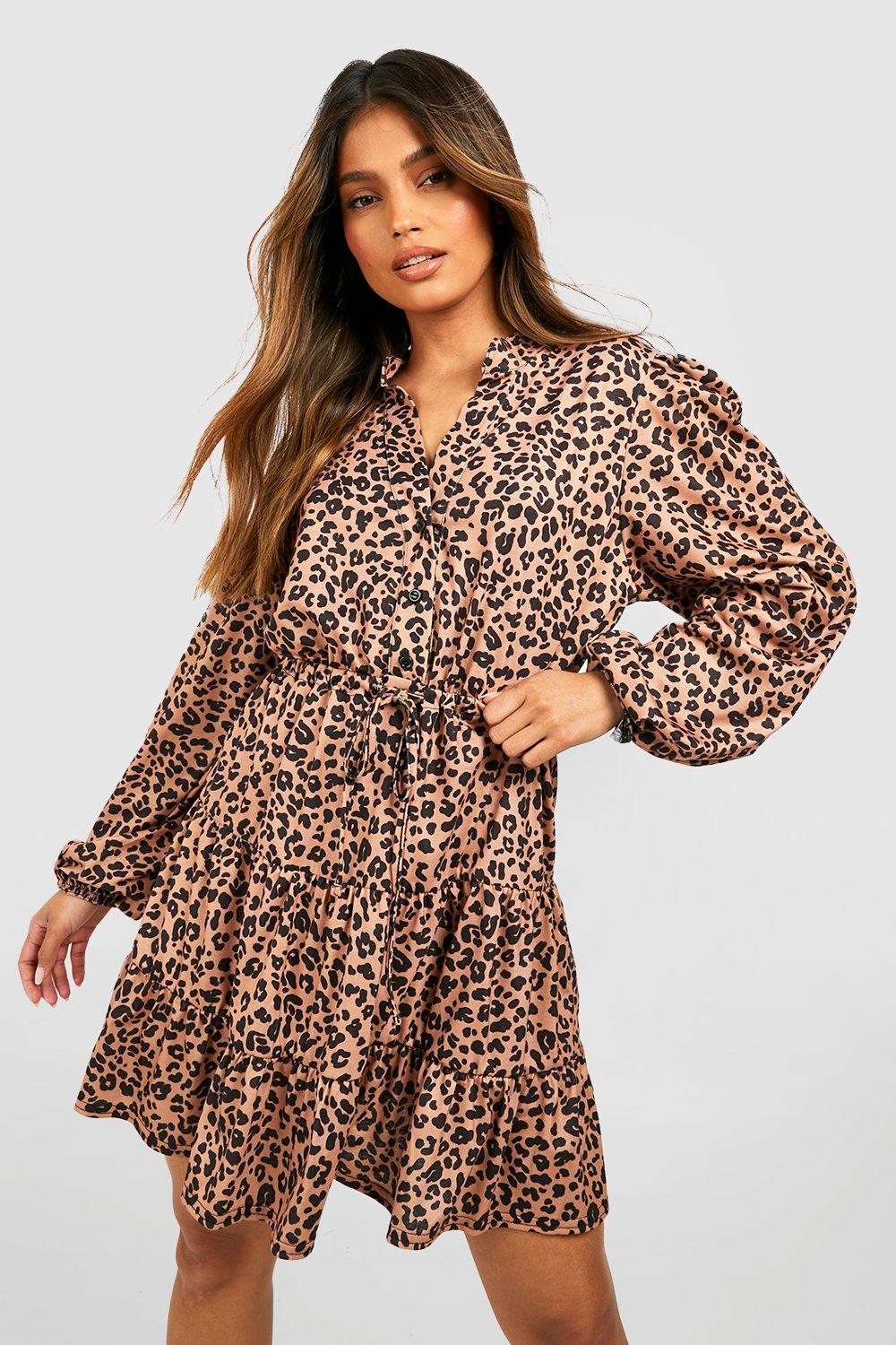 Leopard Skater Shirt Dress