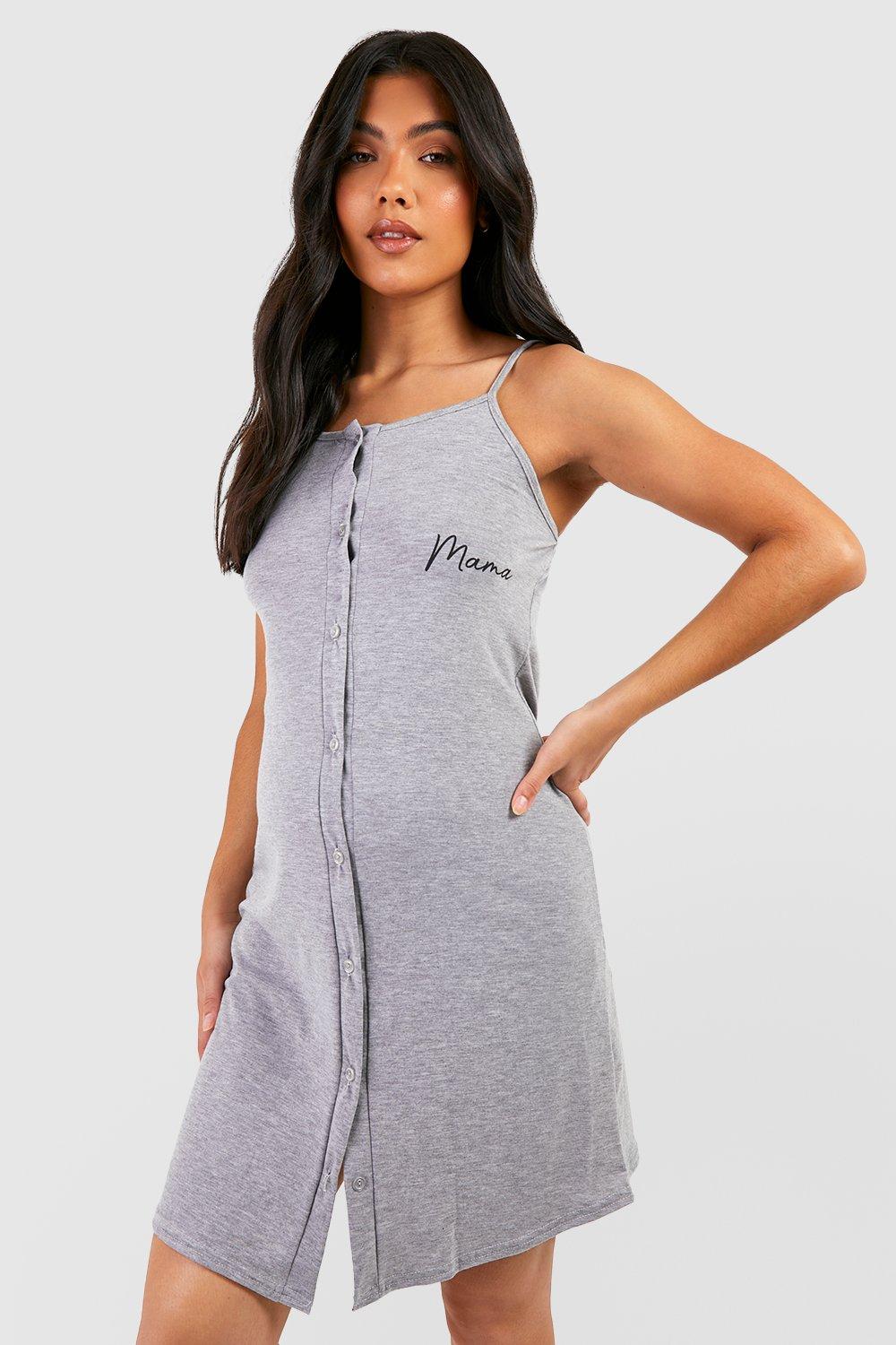 Maternity Strappy Mama Button Front Nightie