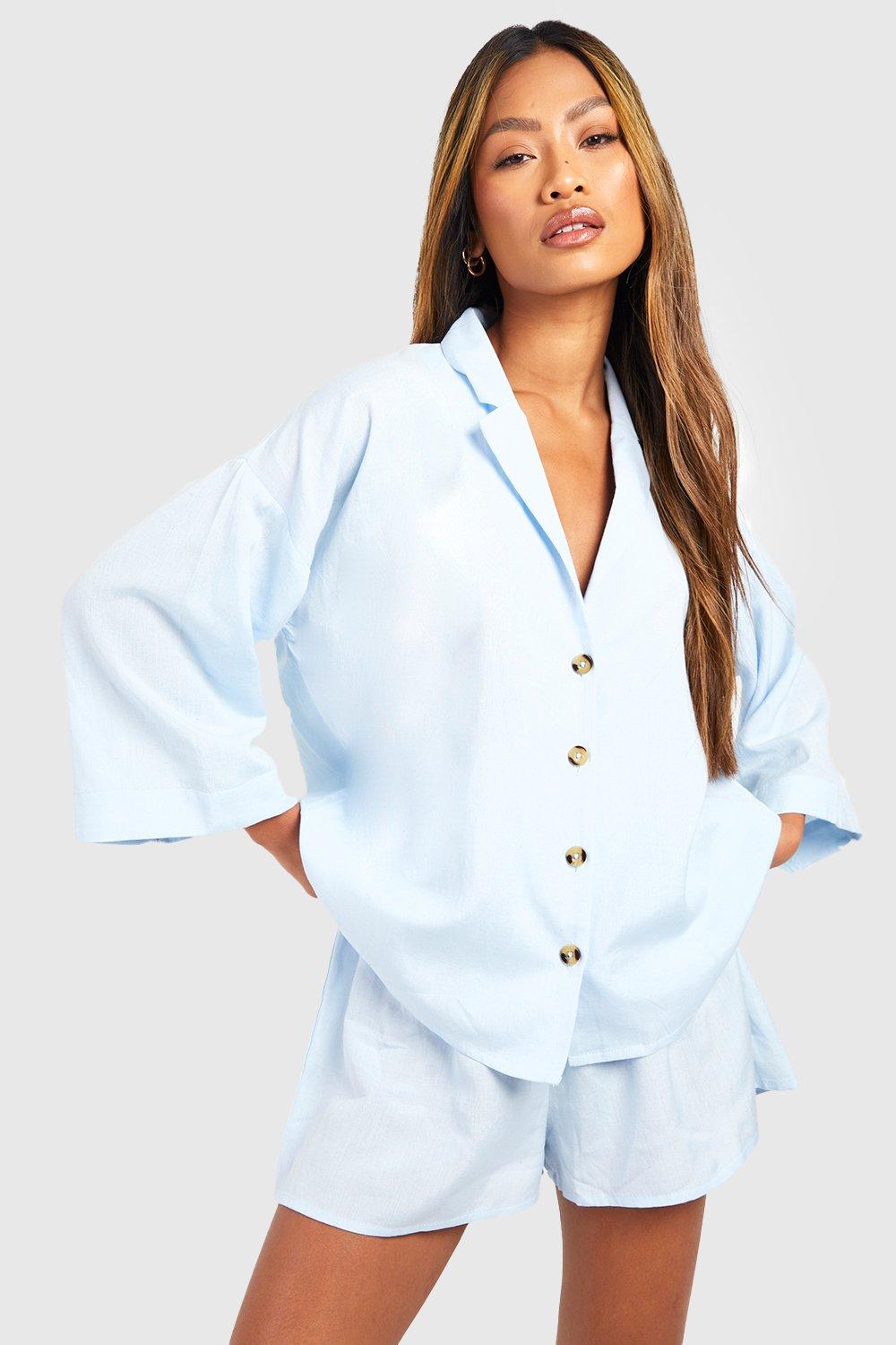 Linen Oversized Pyjama Shirt