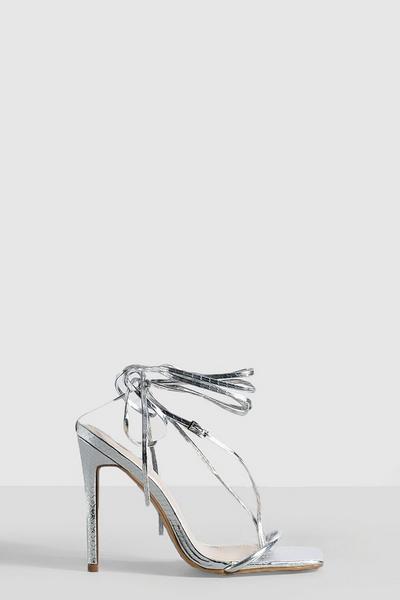 Wide Fit High Buckle Detail Wrap Up Heels
