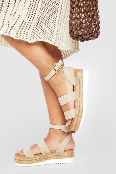 Wide Fit Double Strap Flatforms
