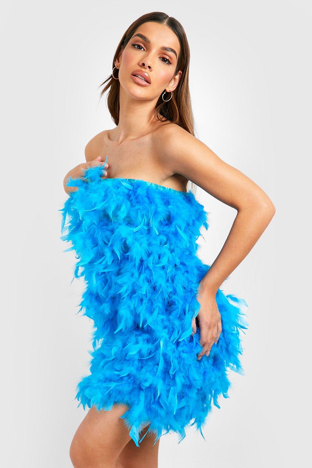 Feather Bandeau Dress