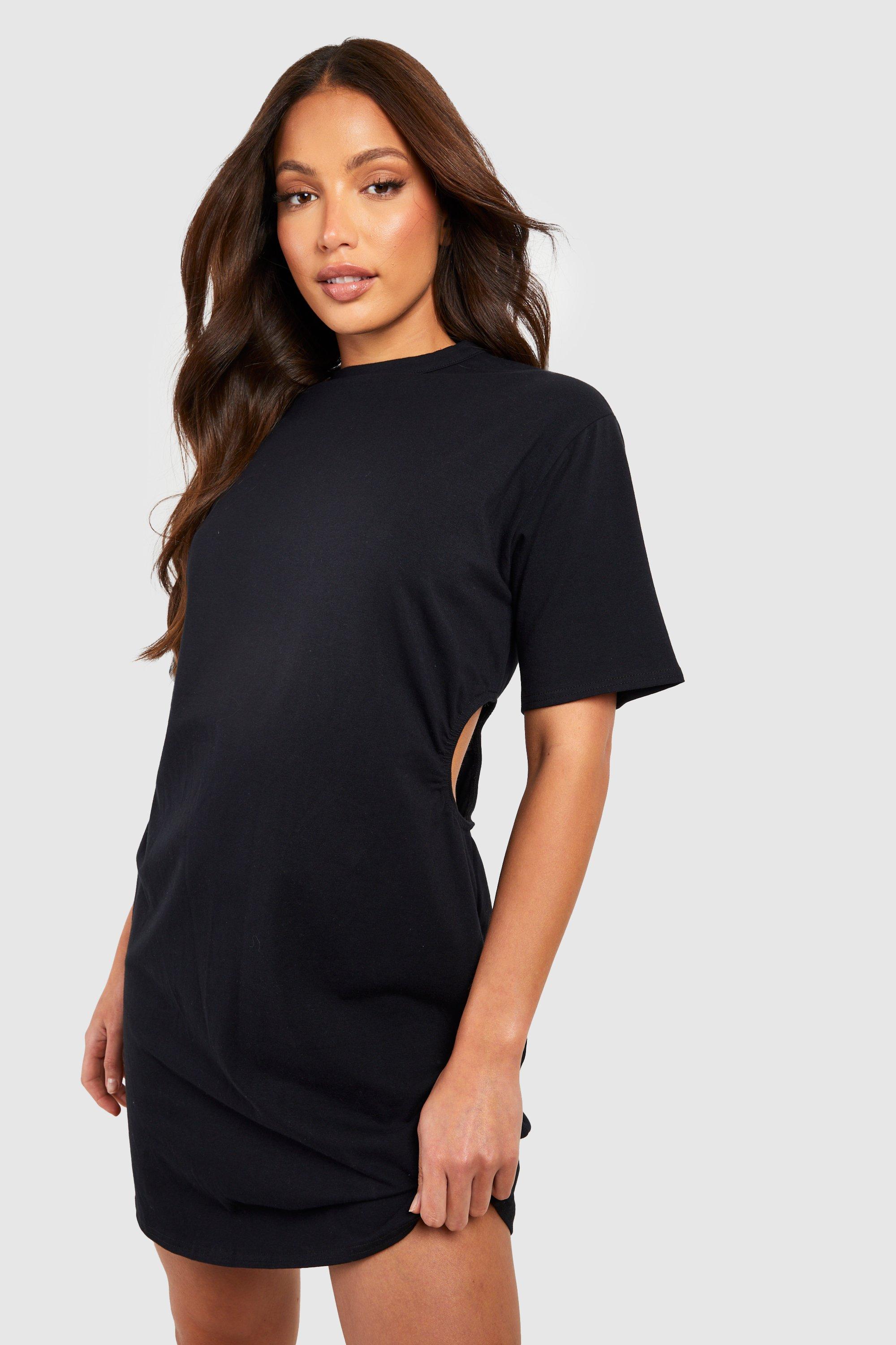 Tall Cut Out Ruched Detail T-shirt Dress