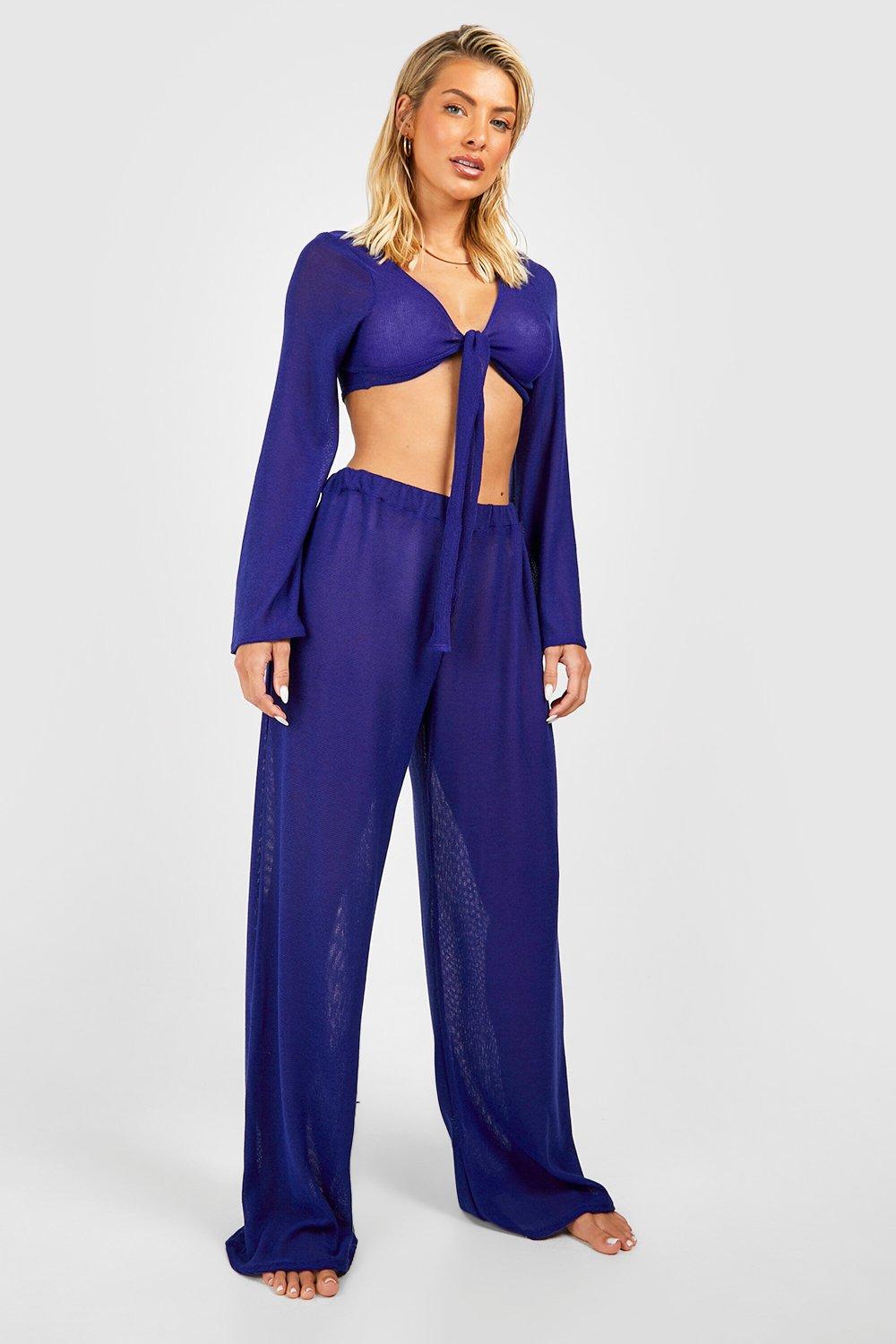 Wide Leg Knitted Beach Trousers