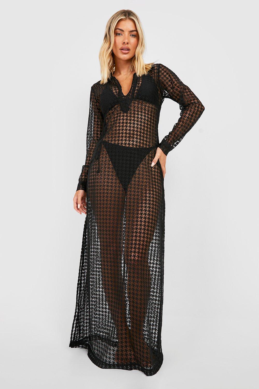 Dogtooth Lace Beach Cover-up Maxi Dress
