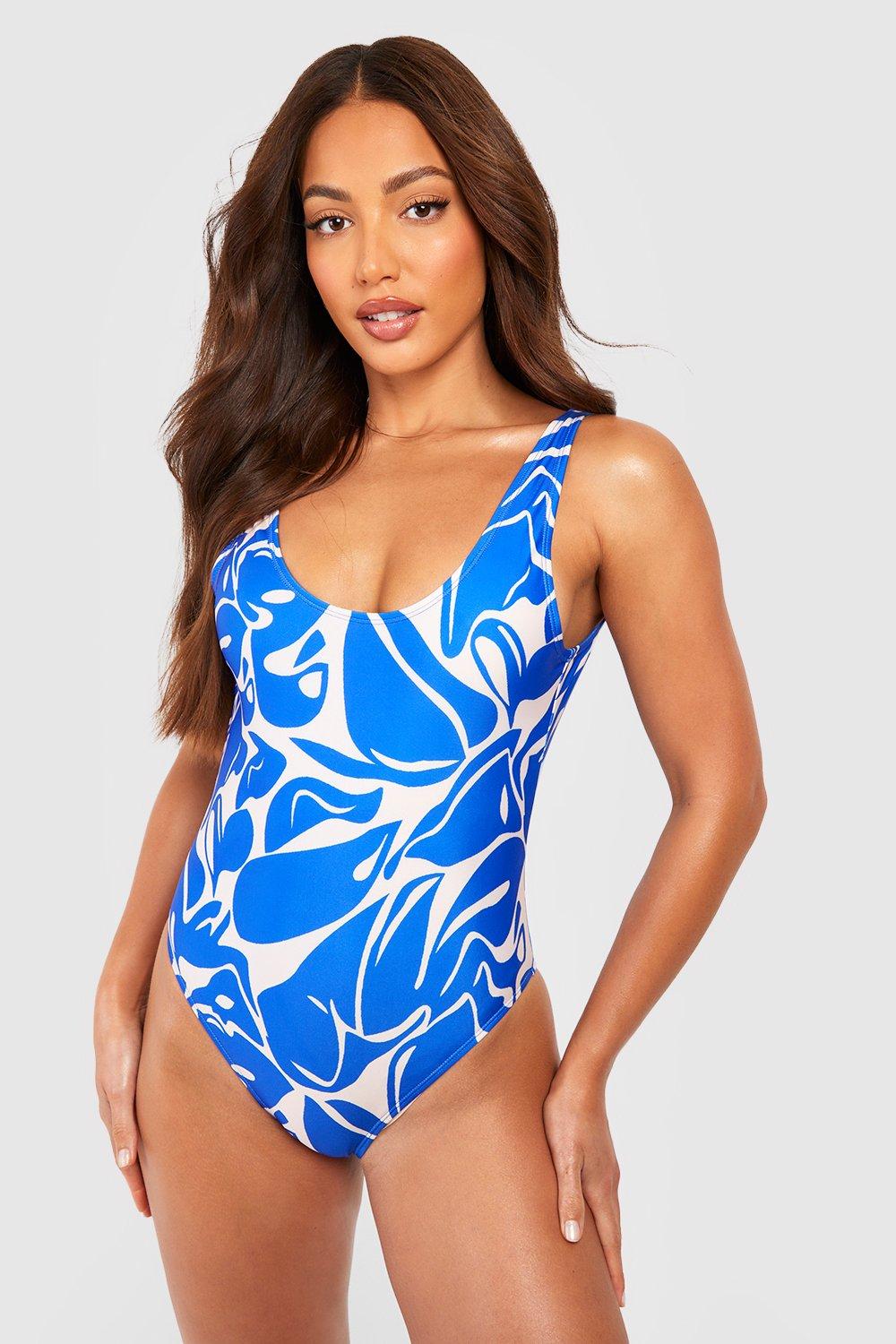 Tall Abstract Print Scoop Swimsuit