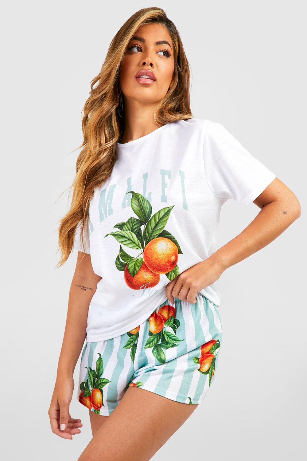 Amalfi Fruit Print Jersey Pyjama Short Set