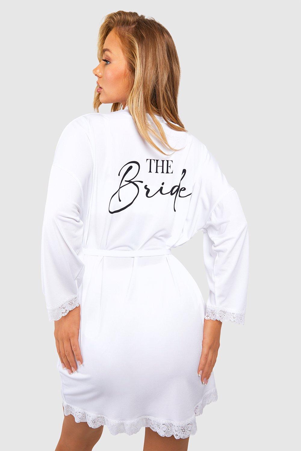 The Bride Lace Trim Jersey Robe