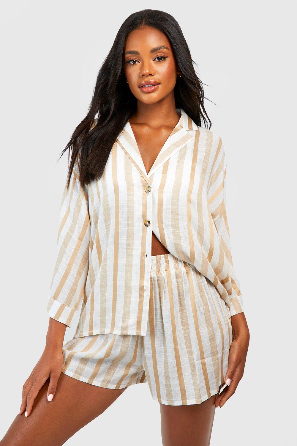 Linen Stripe Pyjama Short