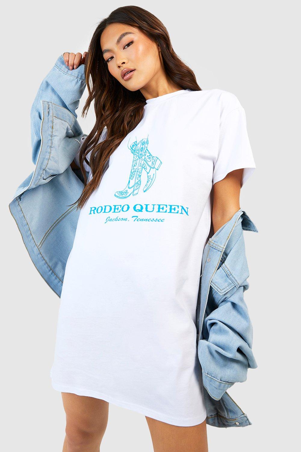 Rodeo Queen Slogan Oversized T-shirt Dress