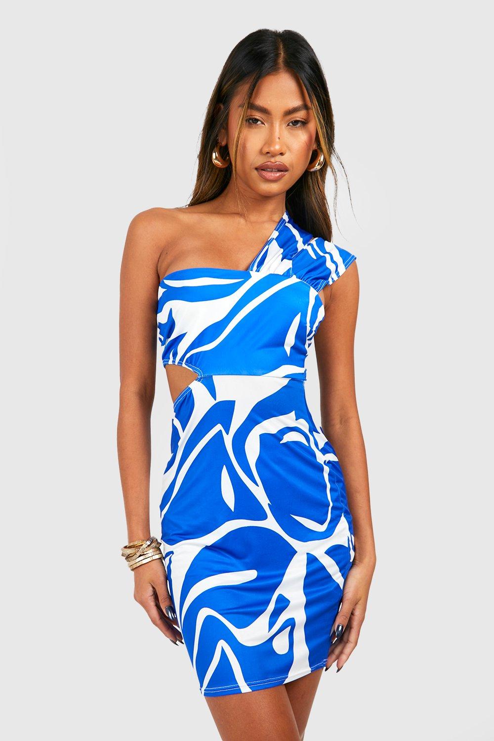 Abstract Cut Out Bodycon Dress