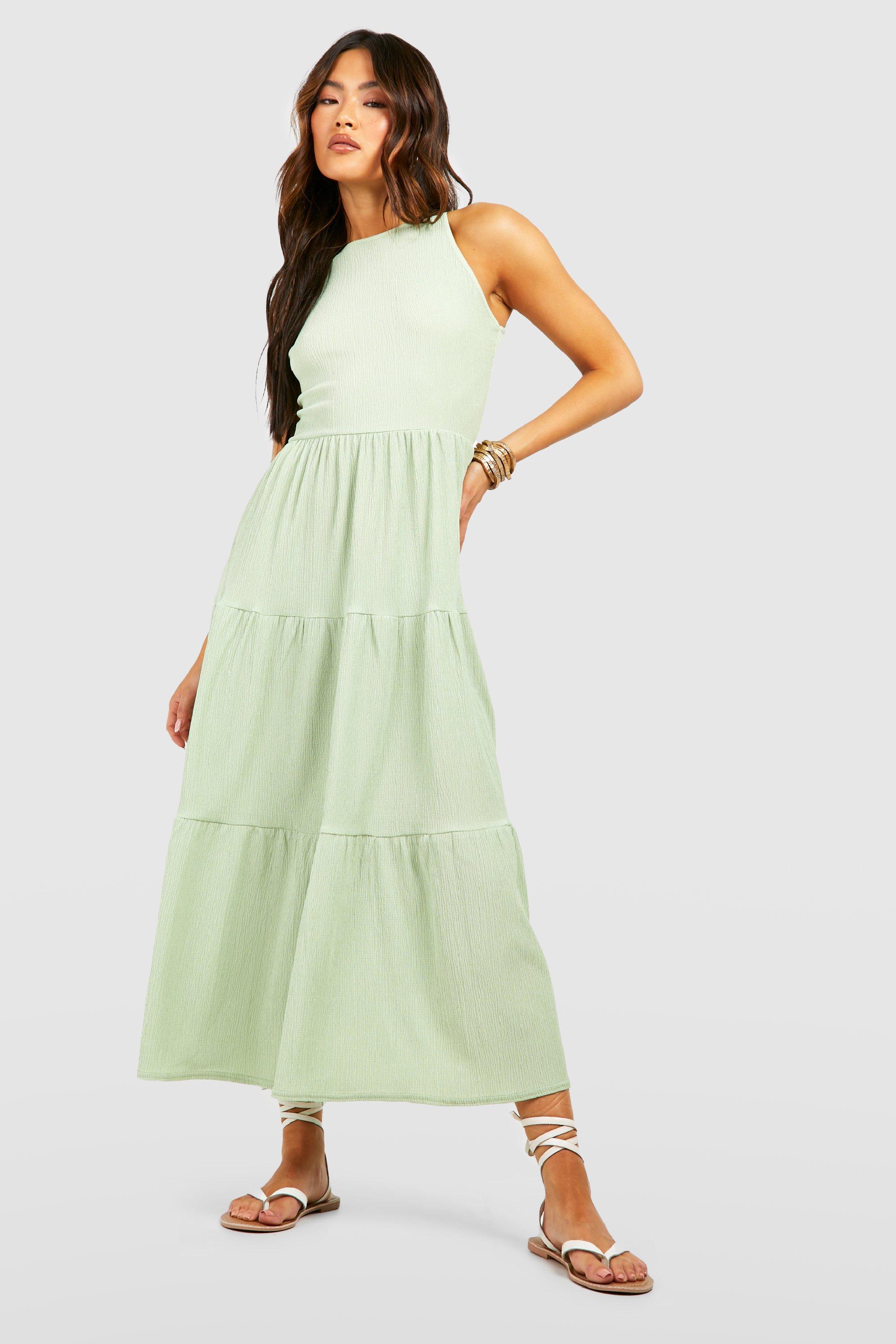 Textured Tiered Cut Out Smock Dress
