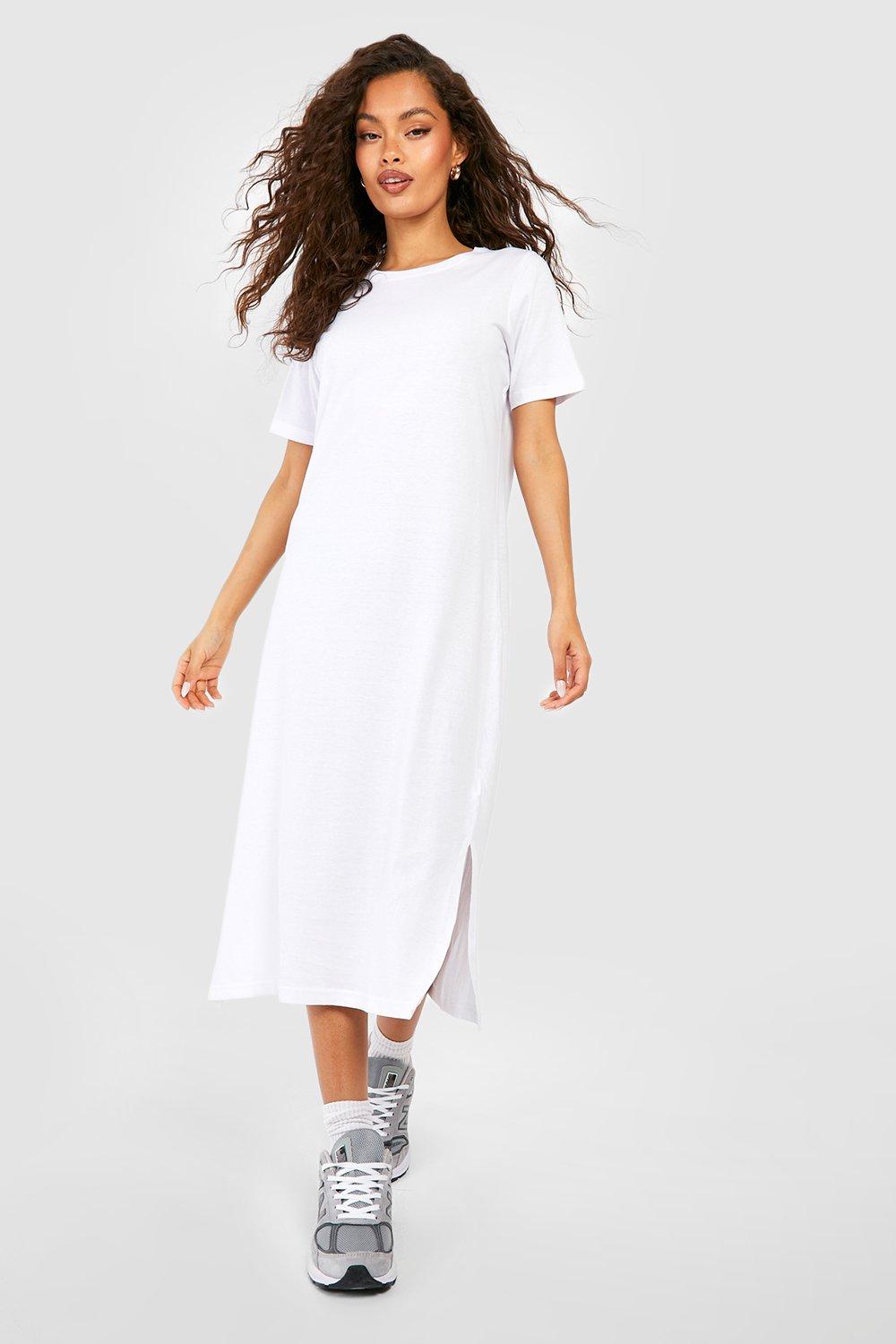 Short Sleeve Basic Midi Dress