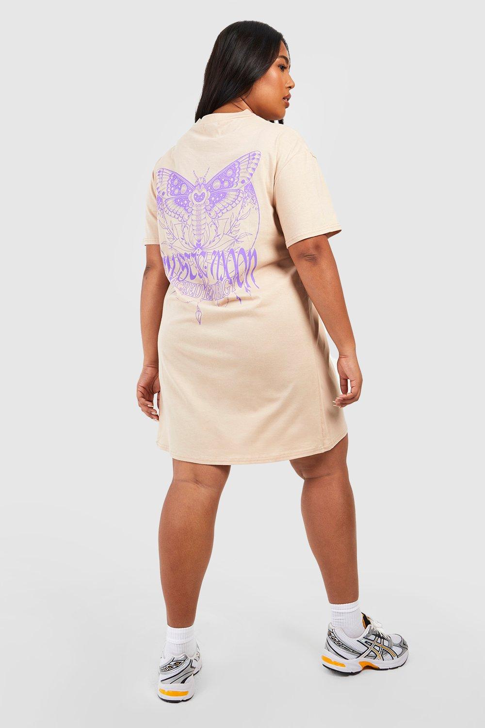 Plus Celestial Butterfly T-shirt Dress