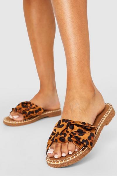 Bow Detail Contrast Stich Sole Mules