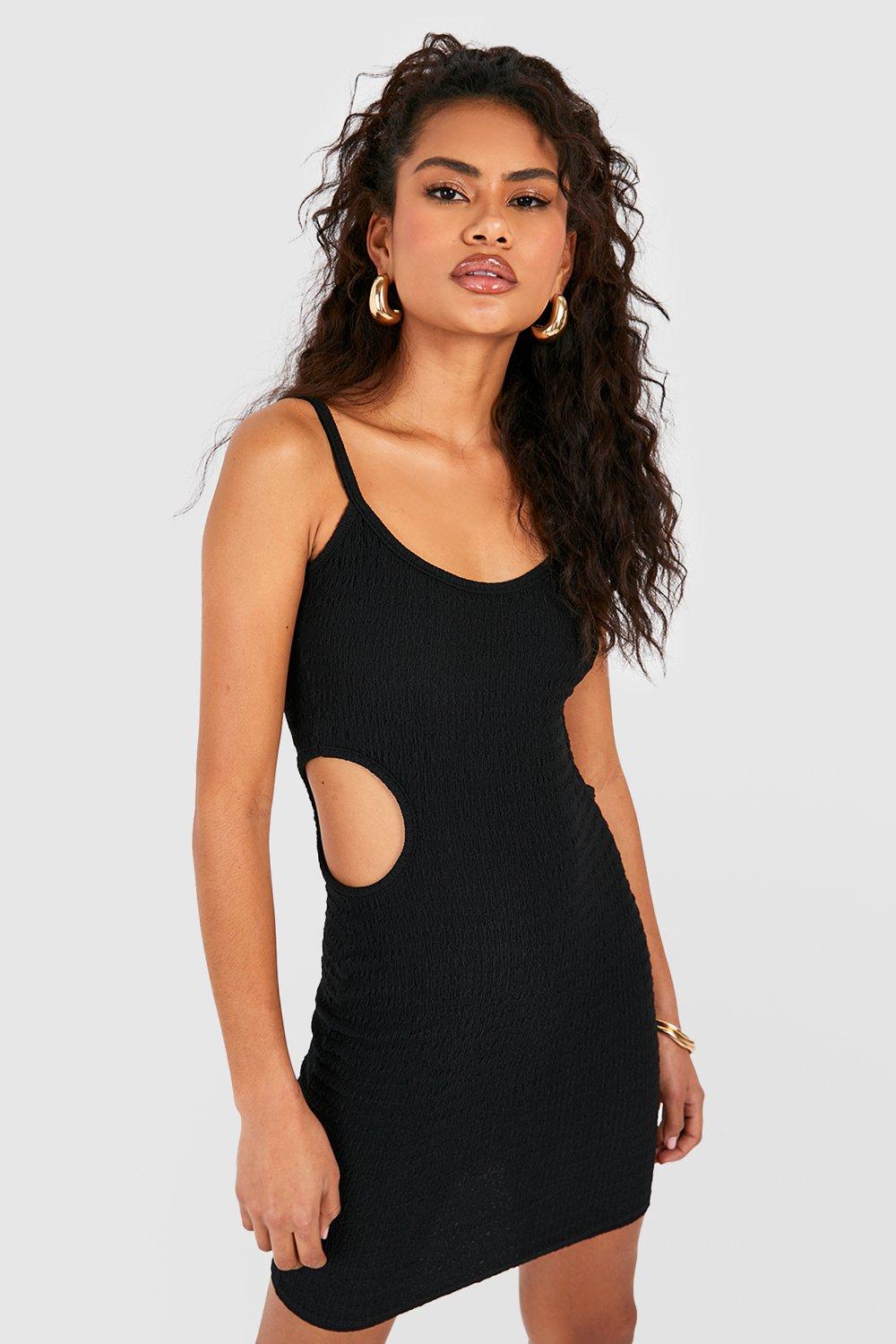 Textured Cut Out Bodycon Dress