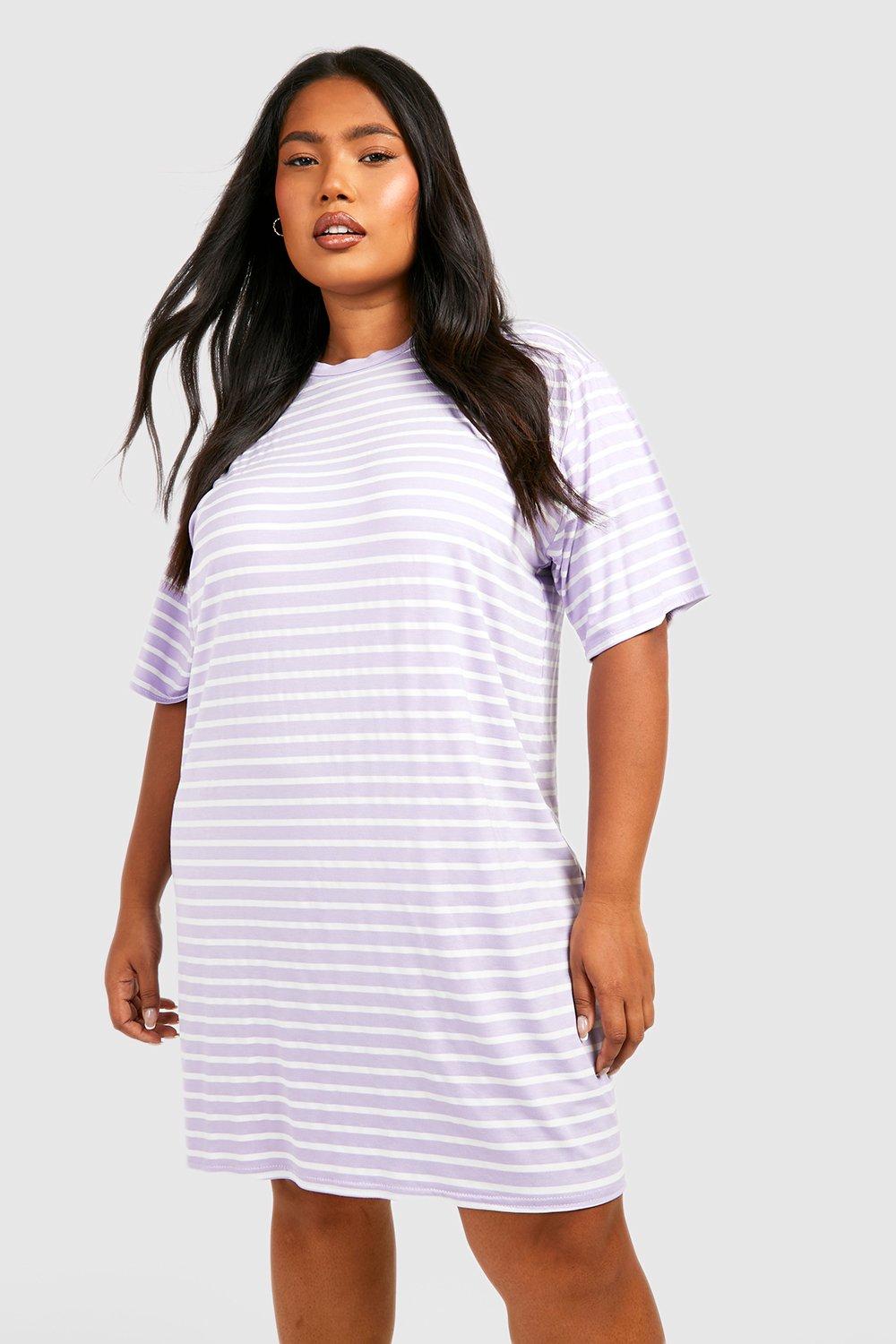 Plus Jersey Stripe T-shirt Dress