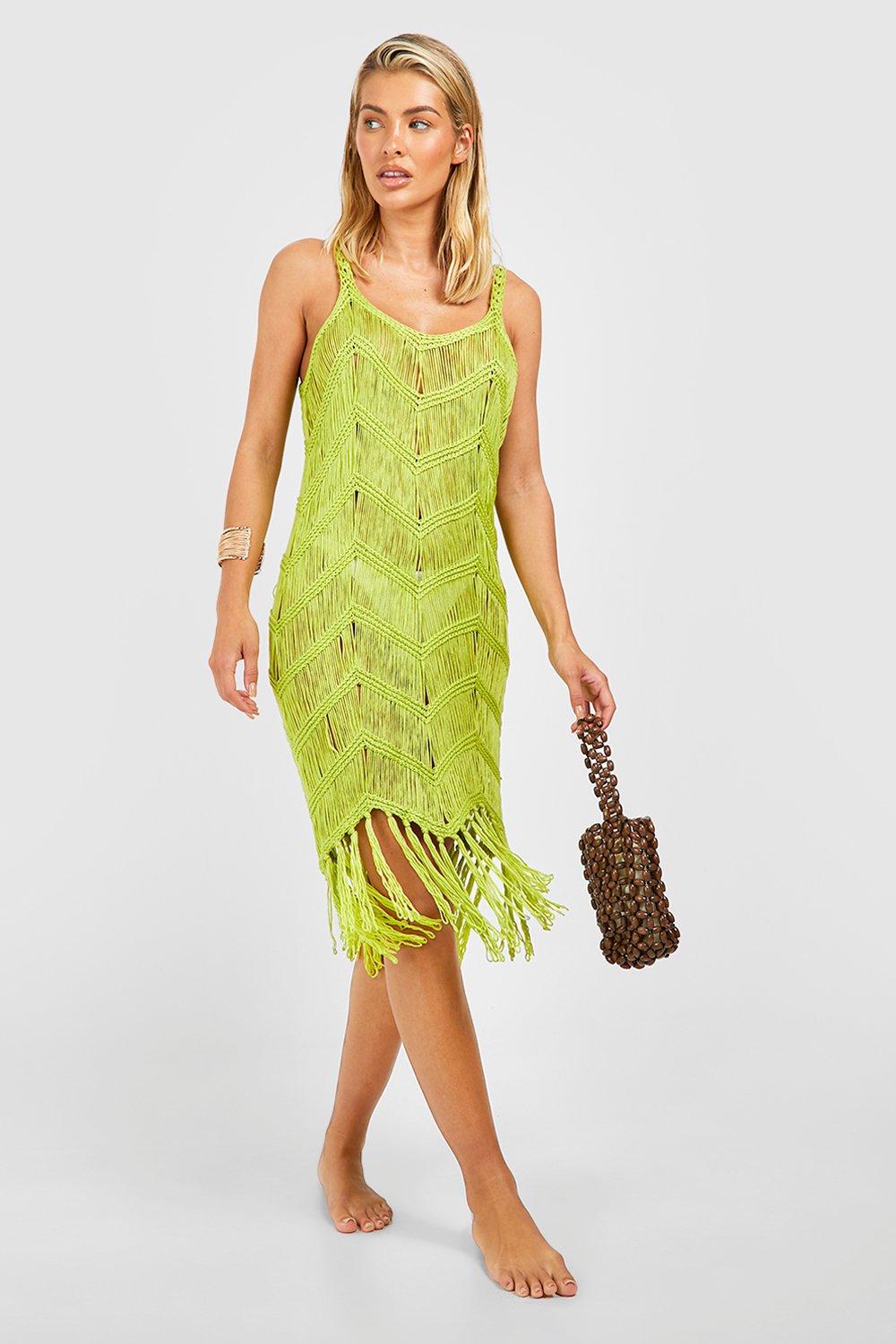 Bright Crochet Tassel Dress