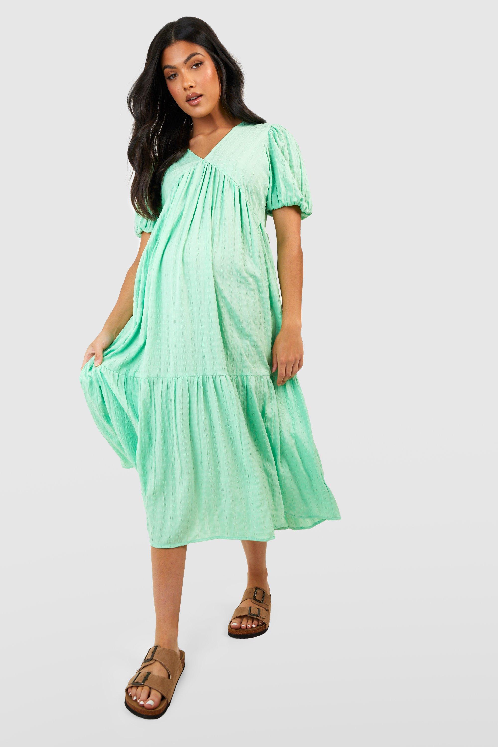 Maternity Textured Tiered Maxi Dress