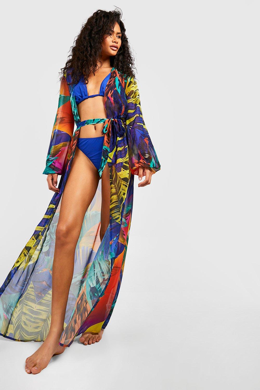 Tropical Ombre Belted Beach Kimono