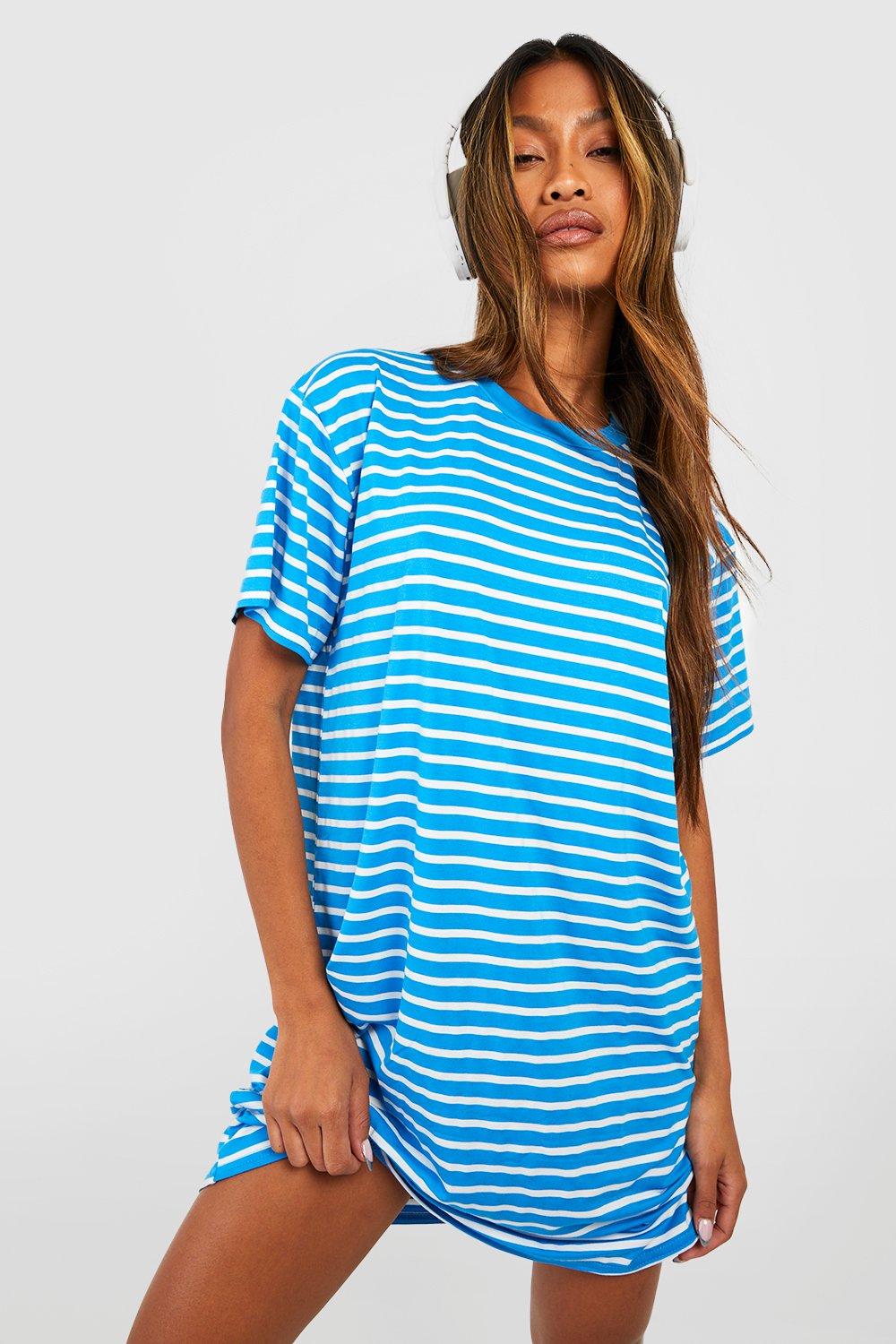 Oversized Stripe T-shirt Dress