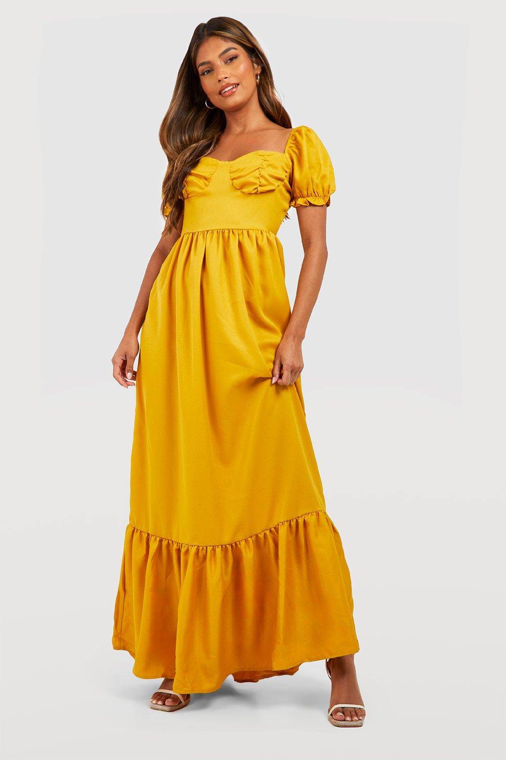Woven Tiered Sweetheart Maxi Dress