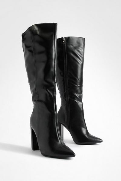 Wide Fit Pointed Toe Knee High Boots