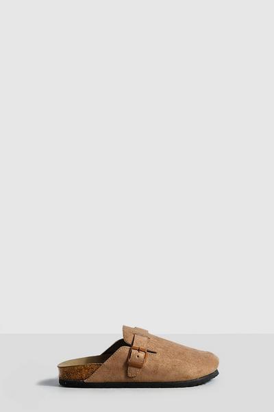 Wide Fit Tonal Buckle Closed Toe Clogs