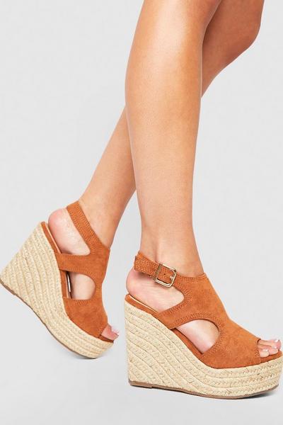 Wide Fit Cut Out Peep Toe Wedges