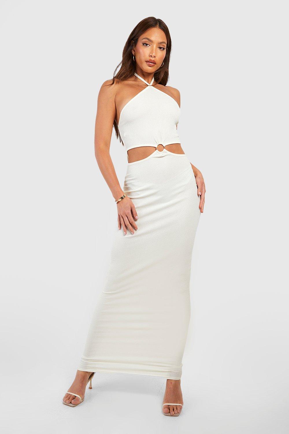 Tall Textured Ring Cut Out Maxi Dress