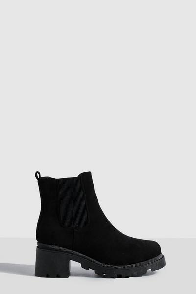 Wide Fit Low Block Chelsea Boots