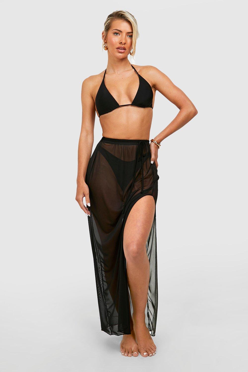 Belted Split Beach Maxi Skirt