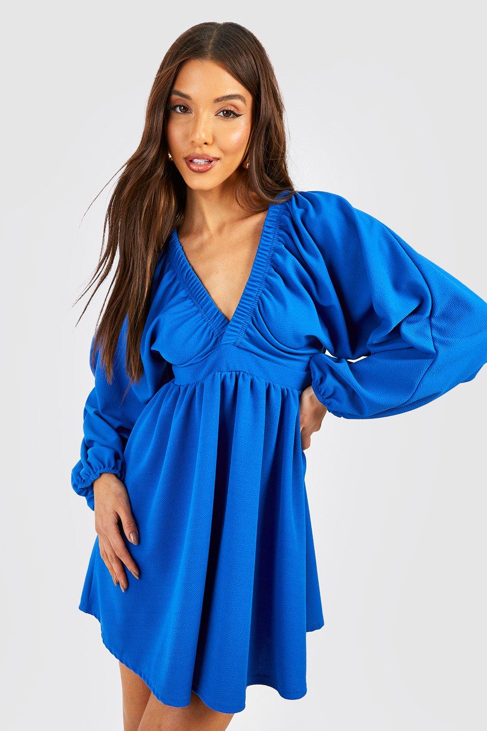Rouched Batwing Skater Dress