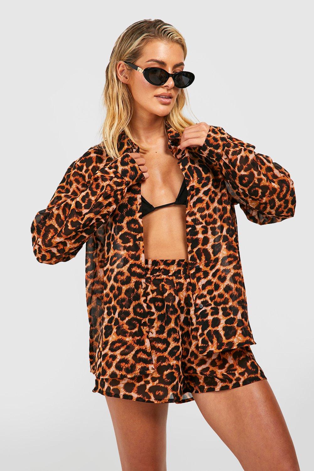 Leopard Shirt & Skirt Beach Co-ord