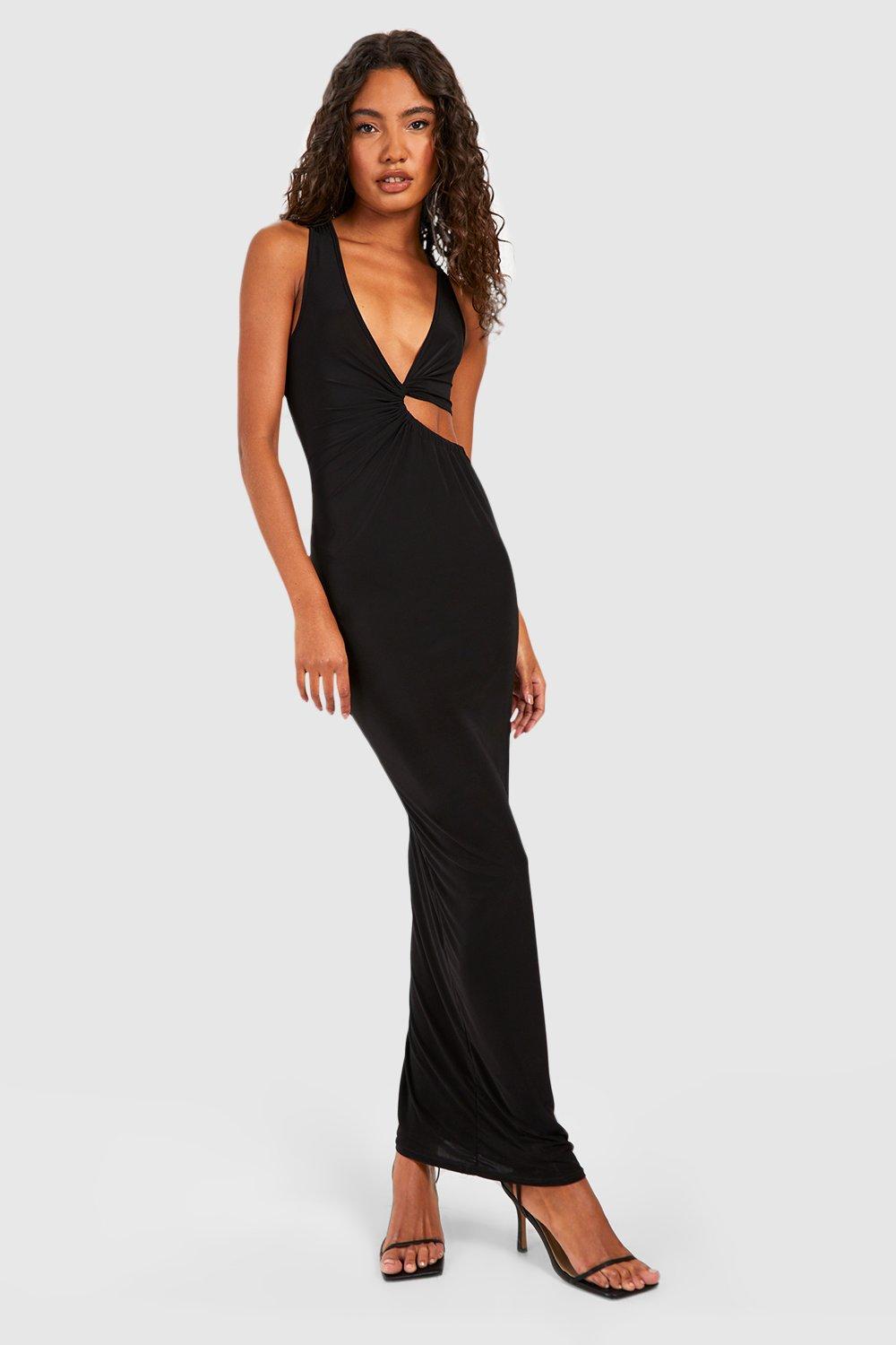 Tall Cut Out Gathered Deatail Maxi Dress