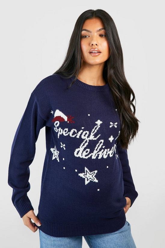 boohoo Maternity Special Delivery Christmas Jumper 1