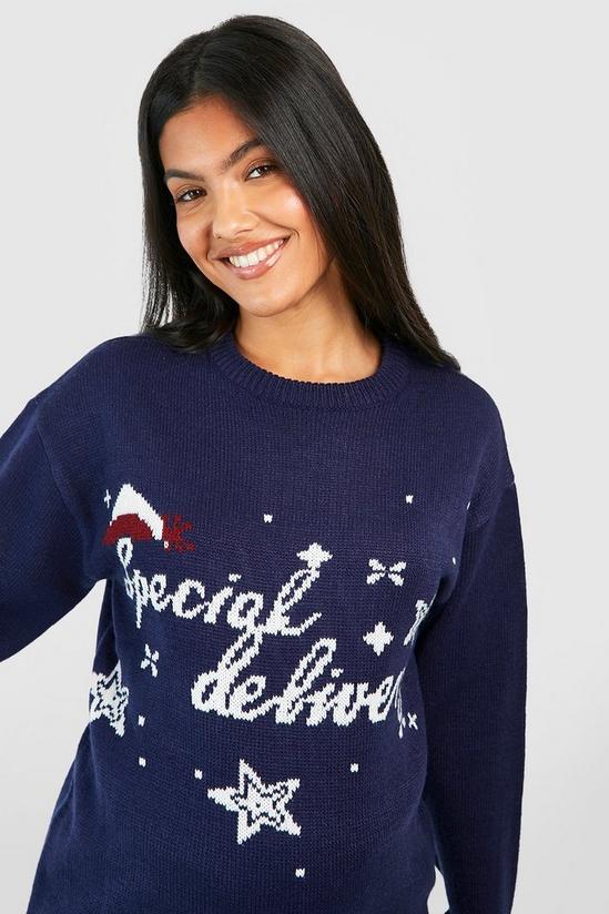 boohoo Maternity Special Delivery Christmas Jumper 4