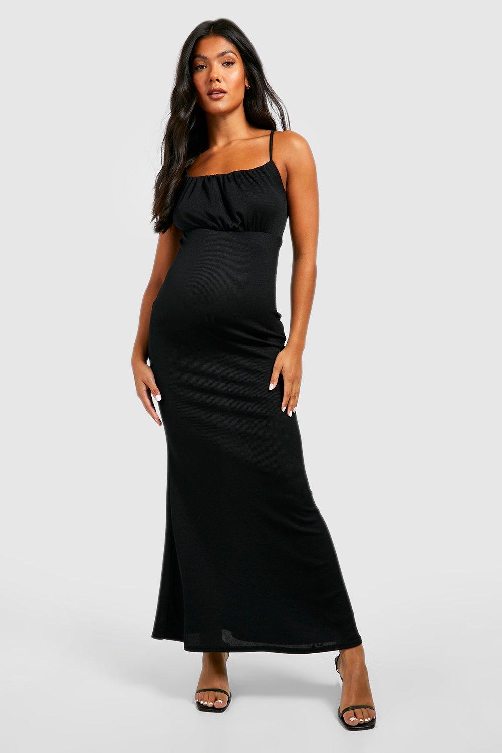 Maternity Ruched Bust Strappy Maxi Dress