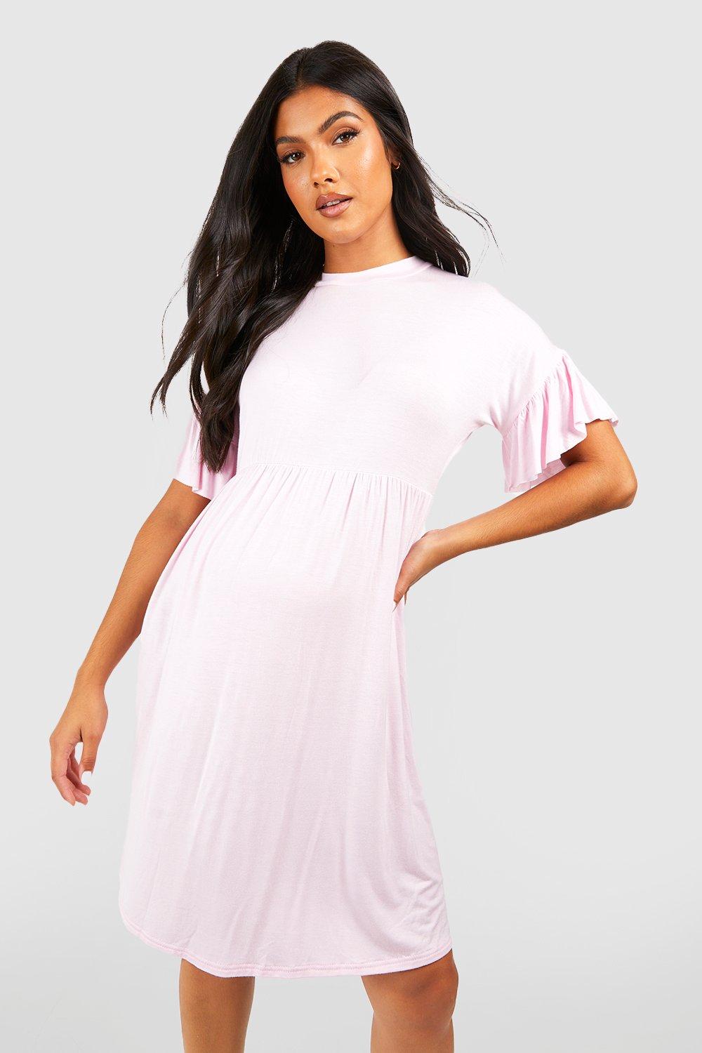 Maternity Frill Sleeve Smock Mini Dress