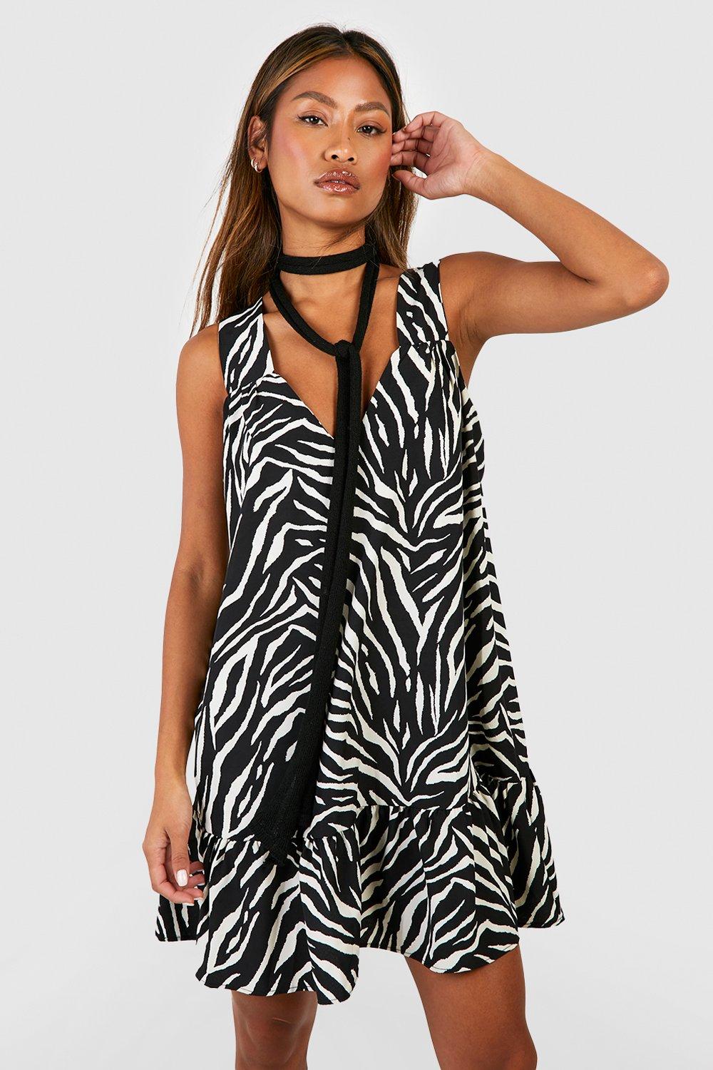 Zebra Trapeze Mini Dress