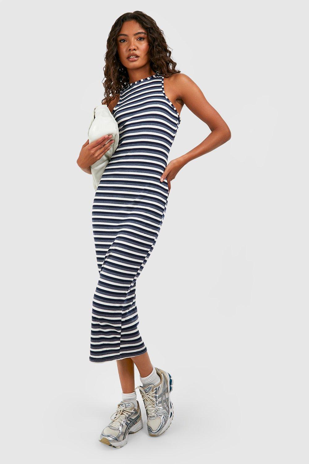 Tall Rib Stripe Midaxi Dress