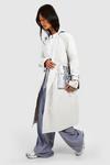boohoo Fitted Cuff Detail Belted Trench Coat thumbnail 1