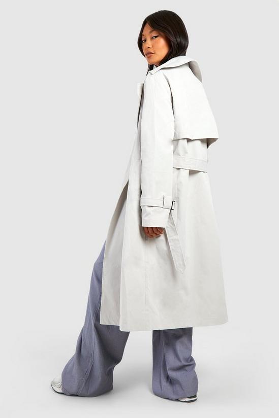 boohoo Fitted Cuff Detail Belted Trench Coat 2