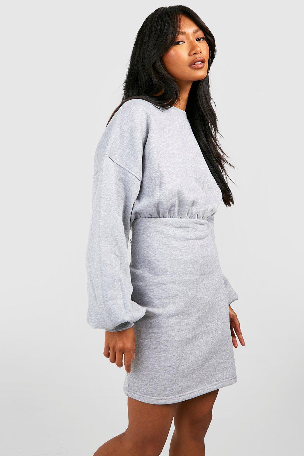 Crew Neck Fitted Sweat Dress