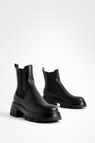 Cleated Sole Chunky Chelsea Boots
