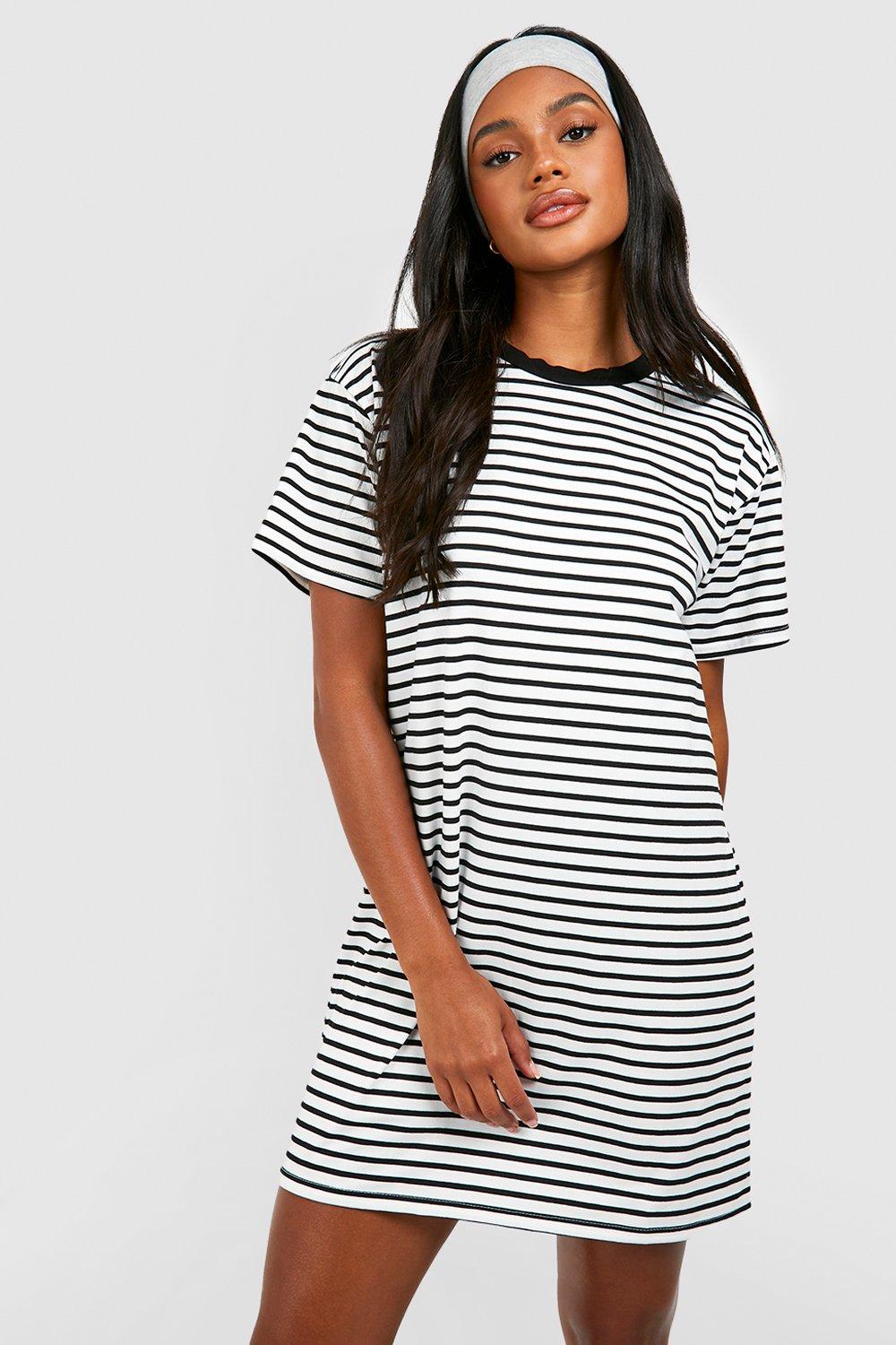 Oversized Striped T-shirt  Dress